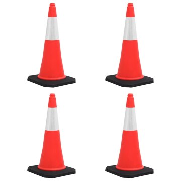 Vidaxl Odsevni prometni stožci z močnimi podstavki 4 kosi 75 cm