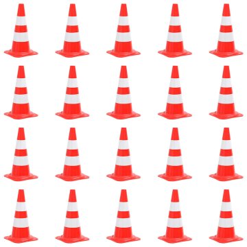 Vidaxl Odsevni prometni stožci 20 kosov rdeči in beli 50 cm