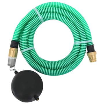 Vidaxl Sesalna cev z medeninastimi priključki zelena 1,1" 7 m PVC