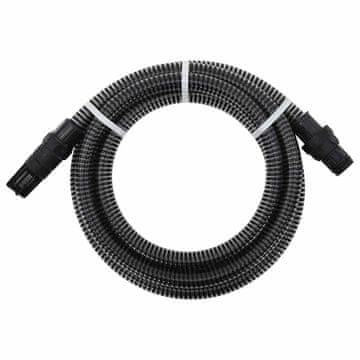 Vidaxl Sesalna cev s PVC priključki črna 1" 7 m PVC