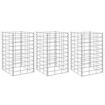 Vidaxl Visoka greda gabion 3 kosi 30x30x50 cm železo