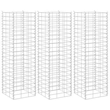 Vidaxl Visoka greda gabion 3 kosi 30x30x100 cm železo