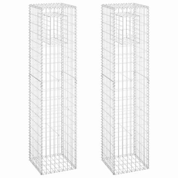 Vidaxl Gabionska košara steber 2 kosa 40x40x180 cm železo