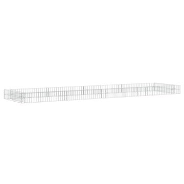 Vidaxl Visoka greda gabion pocinkano jeklo 400x100x20 cm