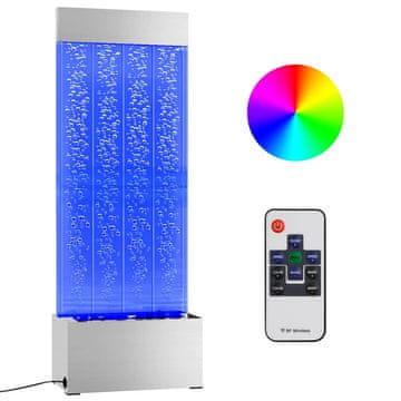 Vidaxl Steber z mehurčki z RGB LED diodami jeklo akril 110 cm