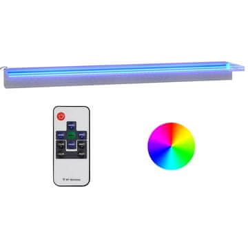 Vidaxl Slap za bazen z RGB LED lučmi nerjaveče jeklo 108 cm