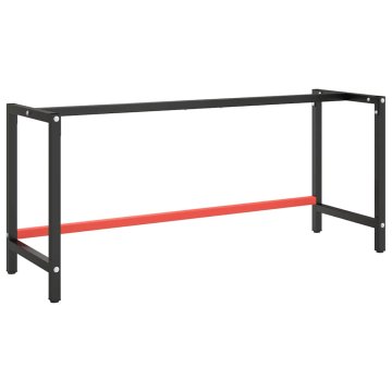 Vidaxl Okvir za delovno mizo mat črn in mat rdeč 180x57x79 cm kovinski