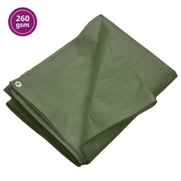 Vidaxl Ponjava 260 g/m² 3x3 m zelena HDPE