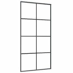 Vidaxl Drsna vrata črna 102,5x205 cm ESG steklo in aluminij
