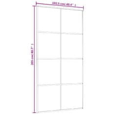 Vidaxl Drsna vrata črna 102,5x205 cm ESG steklo in aluminij