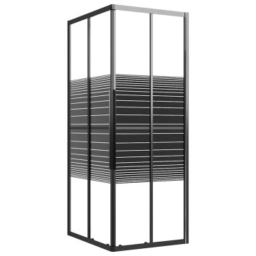 Vidaxl Črtasta tuš kabina ESG 90x70x180 cm črna