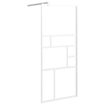 Vidaxl Pregrada za tuš 90x195 cm ESG steklo bela
