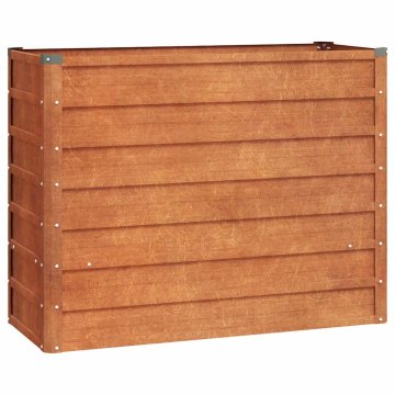 Vidaxl Vrtna visoka greda rusty 100x40x77 cm corten jeklo