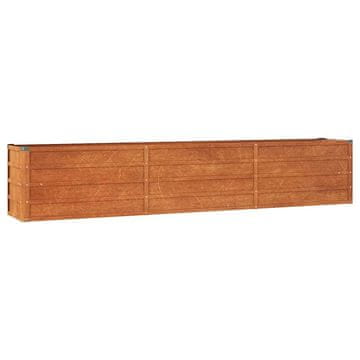 Vidaxl Vrtna visoka greda rusty 240x40x45 cm corten jeklo
