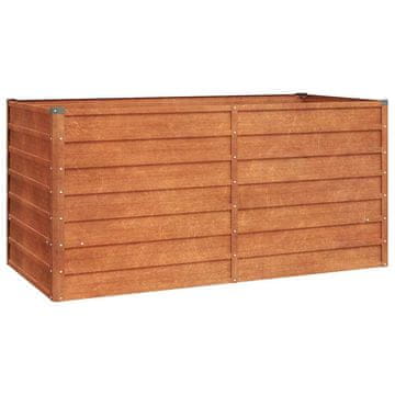 Vidaxl Vrtna visoka greda rusty 160x80x77 cm corten jeklo