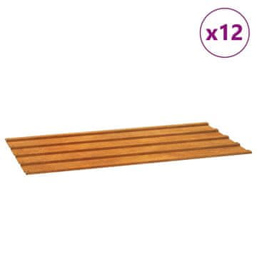 Vidaxl Strešne plošče 12 kosov zarjavele 80x44 cm corten jeklo
