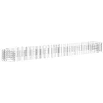 Vidaxl Visoka greda gabion pocinkano železo 600x100x50 cm