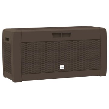 Vidaxl Vrtna škatla za shranjevanje rjava 119x48x60 cm PP