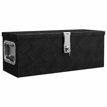 Vidaxl Škatla za shranjevanje črna 60x23,5x23 cm aluminij