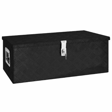 Vidaxl Škatla za shranjevanje črna 80x39x30 cm aluminij