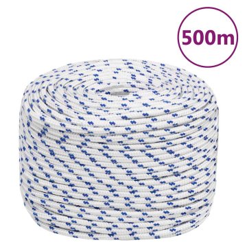 Vidaxl Vrv za čoln bela 10 mm 500 m polipropilen