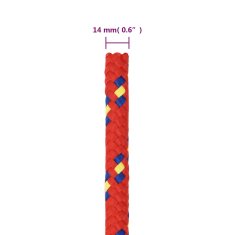 Vidaxl Vrv za čoln rdeče 14 mm 100 m polipropilen