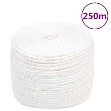 Vidaxl Vrv za čoln popolnoma bela 6 mm 250 m polipropilen