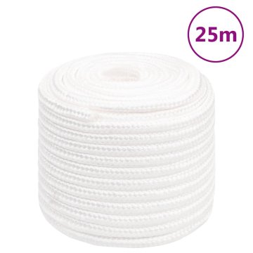 Vidaxl Vrv za čoln popolnoma bela 18 mm 25 m polipropilen