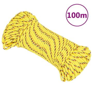 Vidaxl Vrv za čoln rumena 5 mm 100 m polipropilen