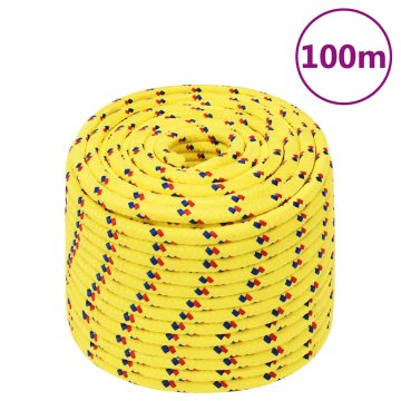 Vidaxl Vrv za čoln rumena 14 mm 100 m polipropilen