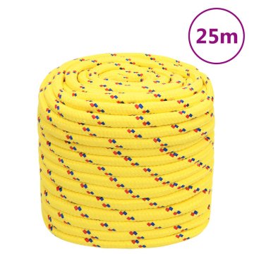 Vidaxl Vrv za čoln rumena 16 mm 25 m polipropilen