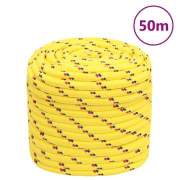 Vidaxl Vrv za čoln rumena 16 mm 50 m polipropilen