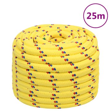 Vidaxl Vrv za čoln rumena 20 mm 25 m polipropilen