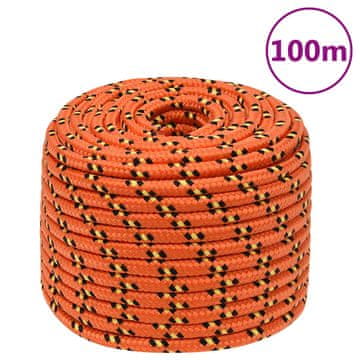 Vidaxl Vrv za čoln oranžna 14 mm 100 m polipropilen