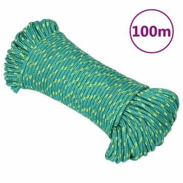 Vidaxl Vrv za čoln zelena 3 mm 100 m polipropilen