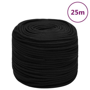 Vidaxl Delovna vrv črna 10 mm 25 m poliester
