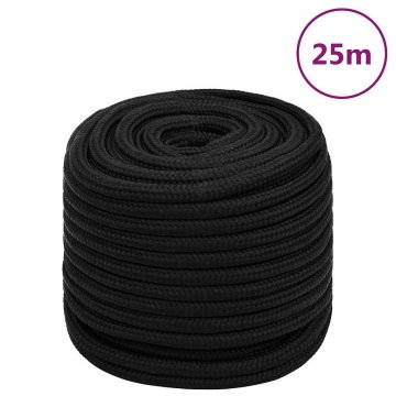Vidaxl Delovna vrv črna 16 mm 25 m poliester