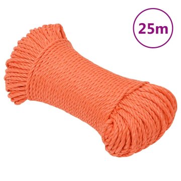 Vidaxl Delovna vrv oranžna 8 mm 25 m polipropilen