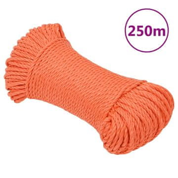 Vidaxl Delovna vrv oranžna 8 mm 250 m polipropilen