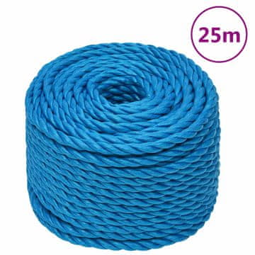 Vidaxl Delovna vrv moder 14 mm 25 m polipropilen