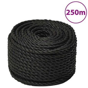 Vidaxl Delovna vrv črna 16 mm 250 m polipropilen