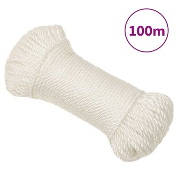Vidaxl Delovna vrv bela 3 mm 100 m polipropilen