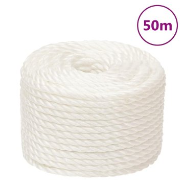 Vidaxl Delovna vrv bela 10 mm 50 m polipropilen