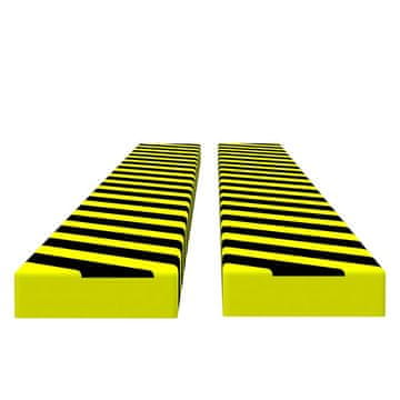 Vidaxl Kotna zaščita 2 kosa rumena in črna 6x2x101,5 cm PU