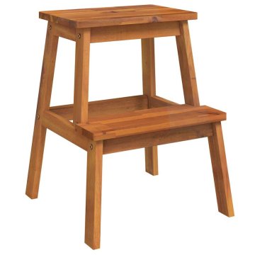 Vidaxl Pručka z 2 stopnicama 40x38x50 cm trden les akacije