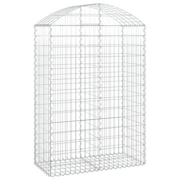Vidaxl Obokana gabionska košara 100x50x140/160 cm pocinkano železo