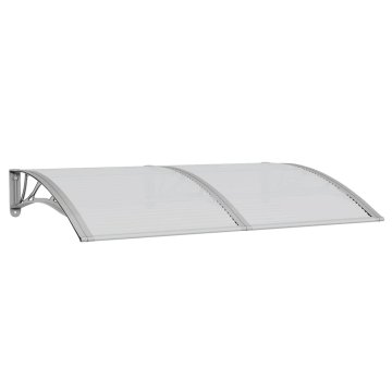 Vidaxl Nadstrešek za vrata siv 150x100 cm polikarbonat
