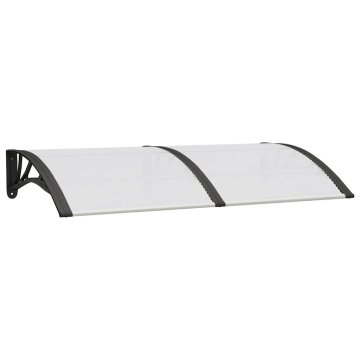 Vidaxl Nadstrešek za vrata črn in prozoren 150x75 cm polikarbonat