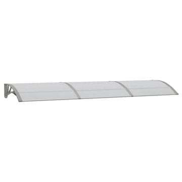 Vidaxl Nadstrešek za vrata siv 300x75 cm polikarbonat