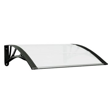 Vidaxl Nadstrešek za vrata črn in prozoren 80x75 cm polikarbonat